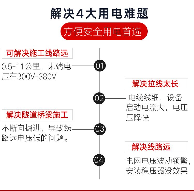 隧道施工升壓降壓器，解決4大用電難題